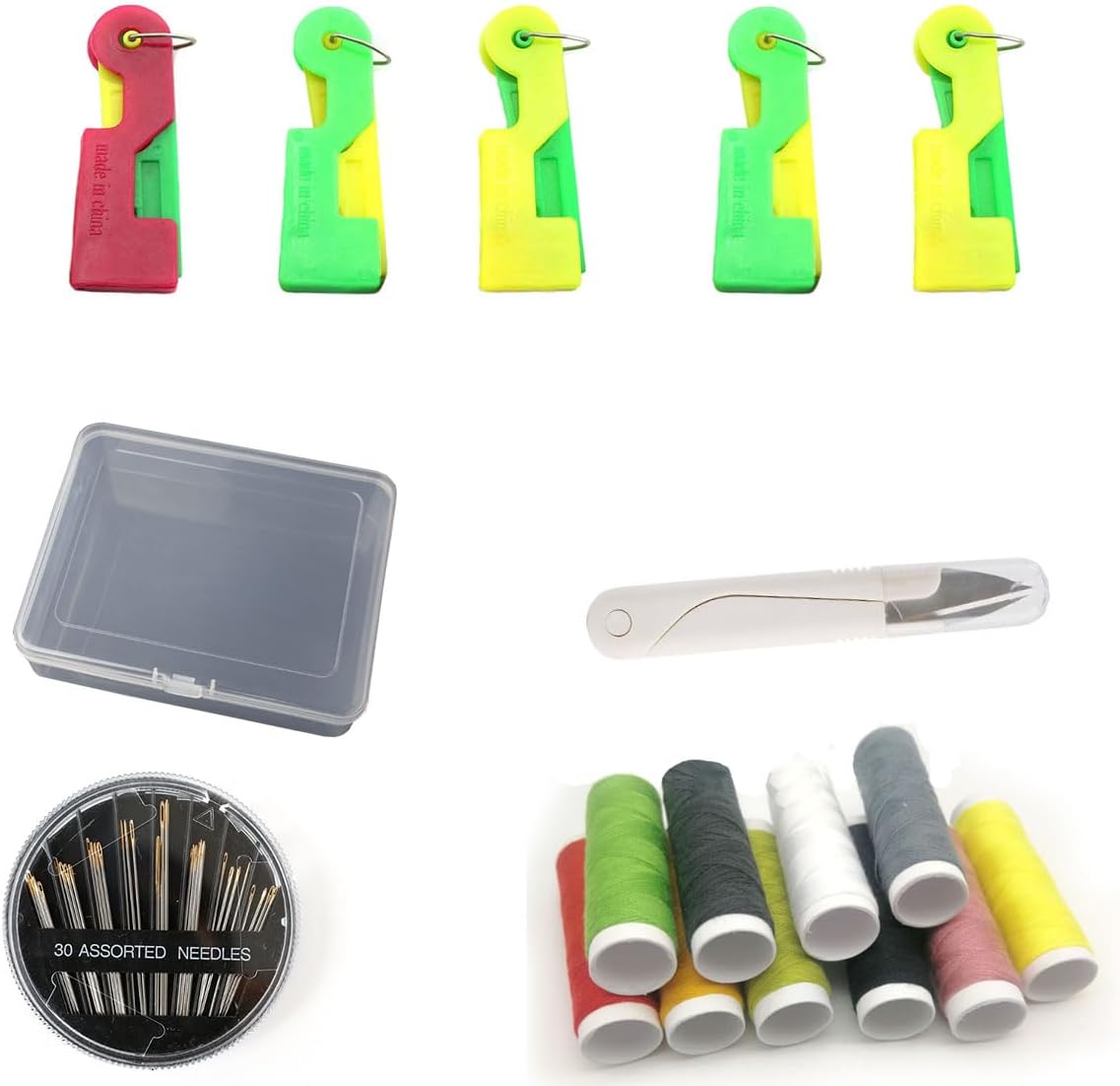 Automatic Needle Threader Set New Sewing Machine Accessories Plastic Auto Needle Threading Device Gifts for Mom and Neighbours (17 Pieces)