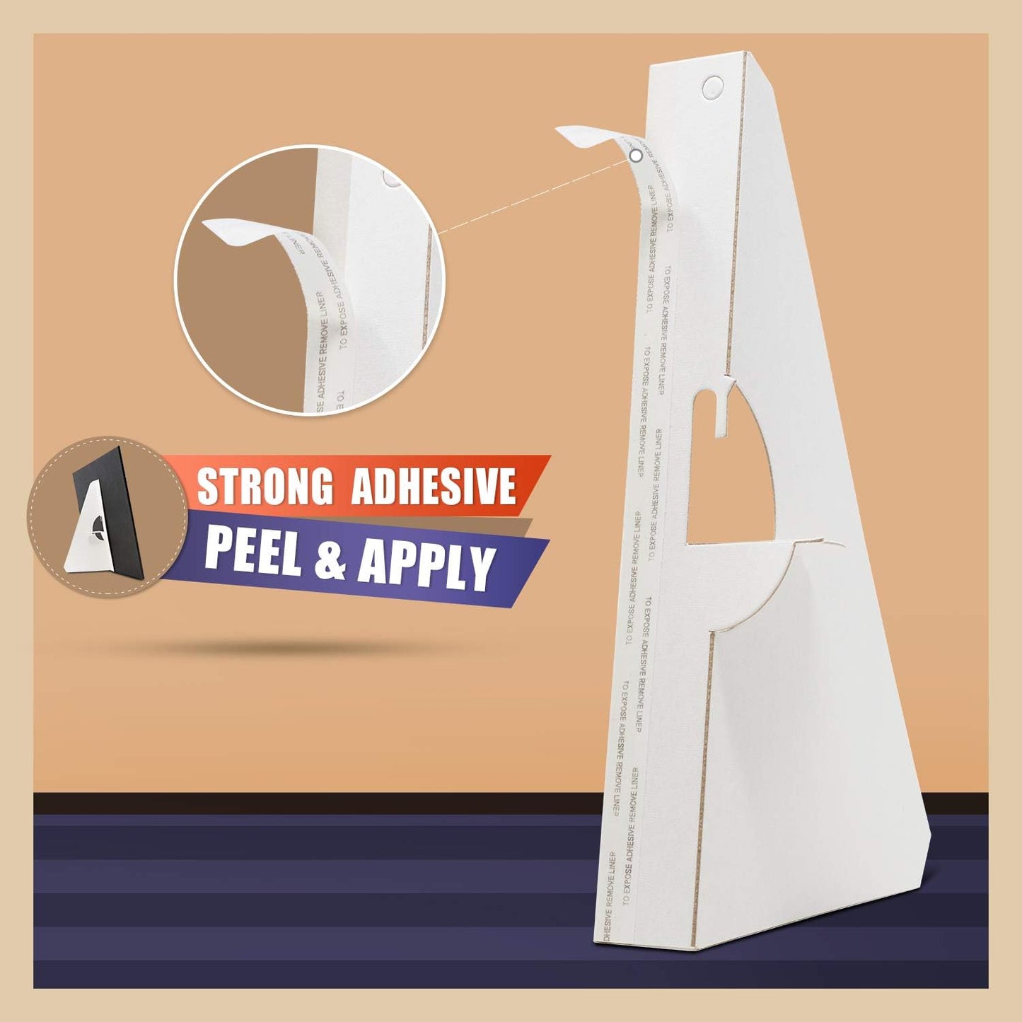 Golden State Art, 12 Inch Self Stick Easel Back, Cardboard Stand, Single Wing, Archival Quality, Display Posters Pictures Brochures, Easy and Fast Application (Pack of 50) White, Made in USA