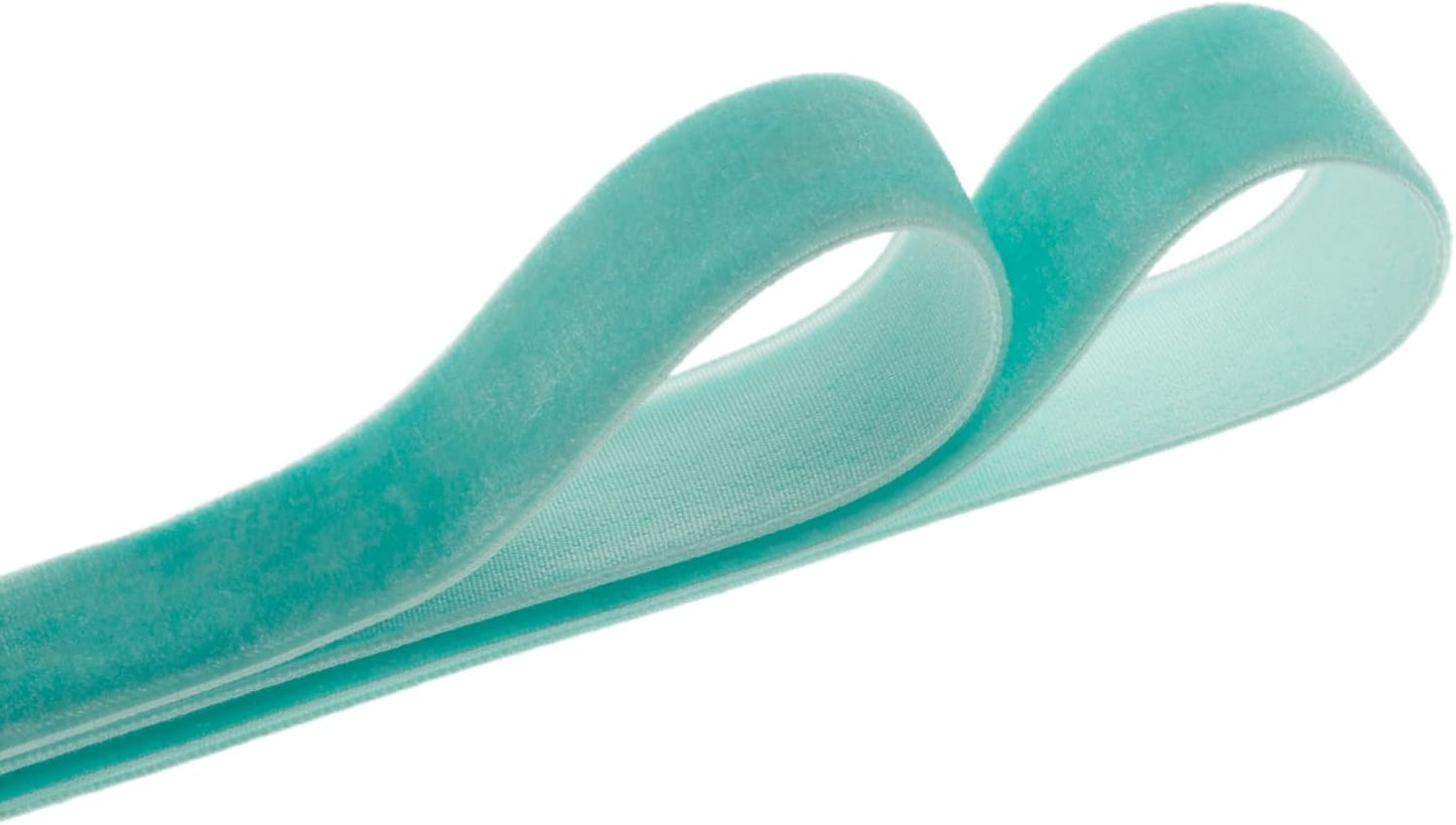 Vintage Turquoise Blue Velvet Ribbon, 1 Inch X 25Yd