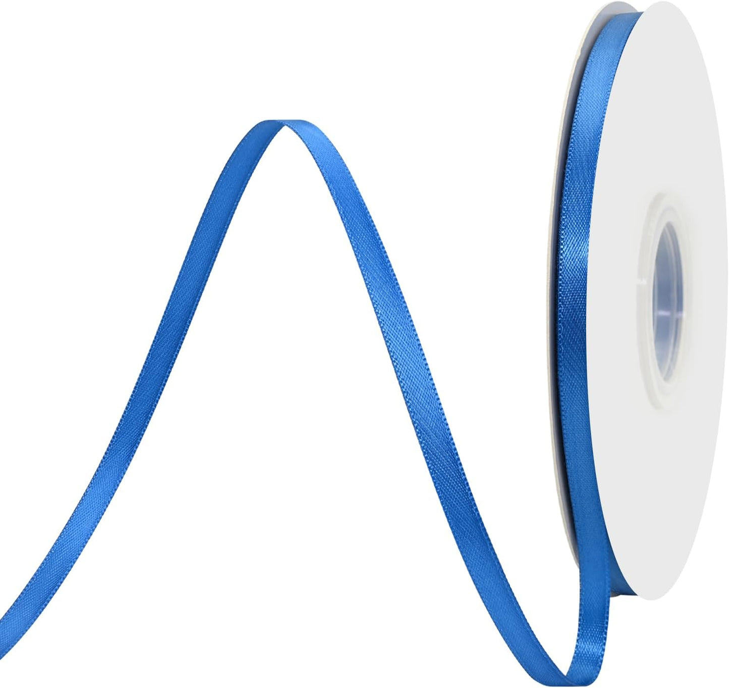 Royal Blue Satin Ribbon 1/4" X 50 Yards Solid Color Double Faced Ribbons Perfect for Crafts Wedding Decor Bow Making Arts Sewing and More