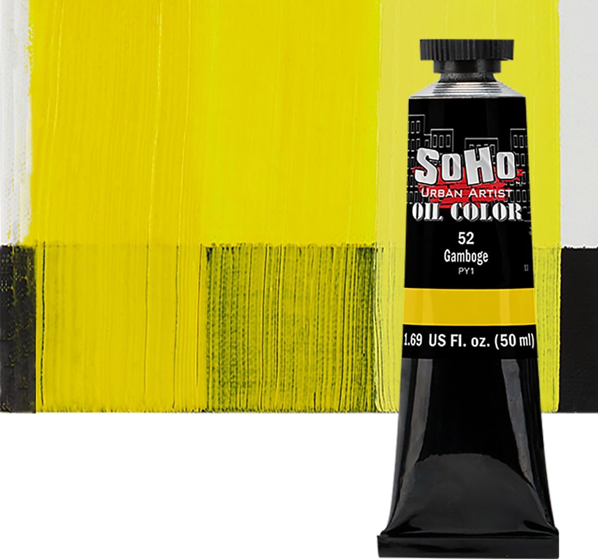 Soho Urban Artist Oil Paint - Gamboge, 50 ml Tube - Best Valued Oil Colors for Painting, Excellent Pigment Load