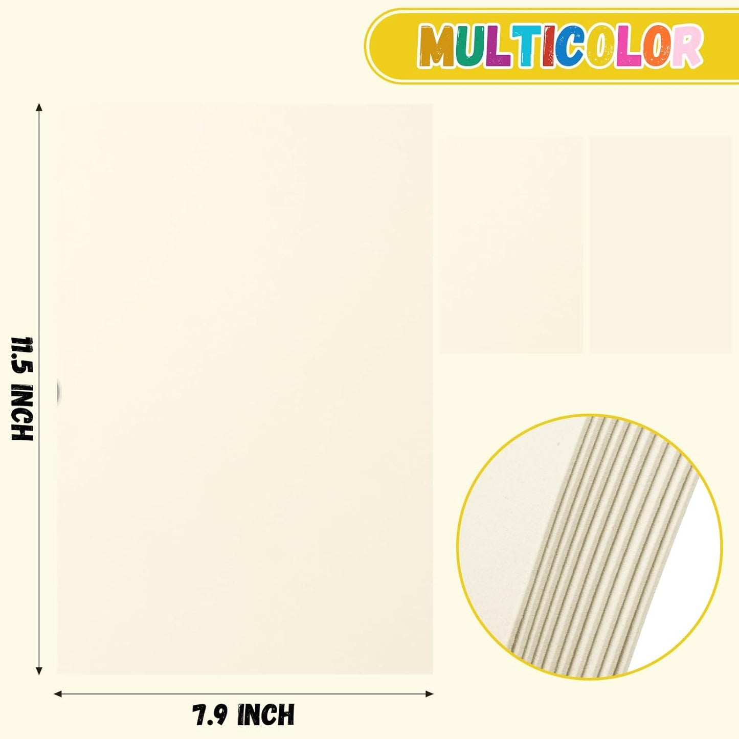 10 Pack Foam Sheets Craft 8 x 12 inch, Eva Color Foam Paper for Art Crafts Projects, Classrooms Scrapbook Gift DIY Cutters Card Party Decoration (Ivory)