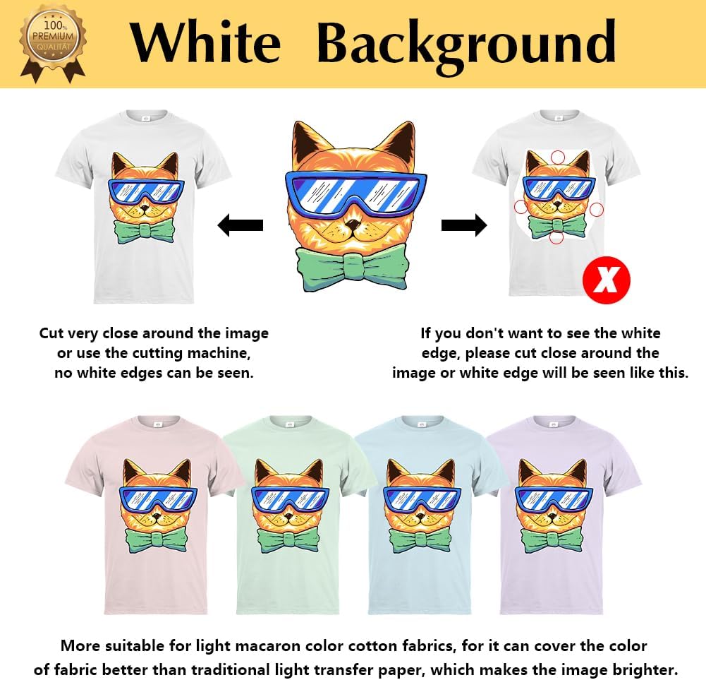 TransOurDream Upgraded Iron on Heat Transfer Paper for T Shirts (30 Sheets, 8.5x11") Iron on Transfers for Light Fabric Printable Heat Transfer Vinyl for Inkjet Printer (L2-30)