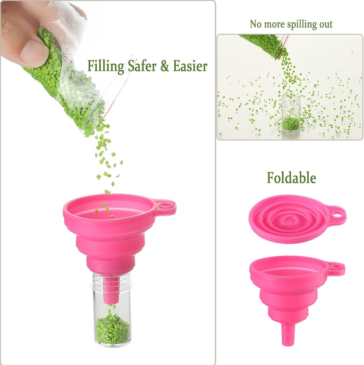 Douorgan 3-Tier Diamond Painting Storage Containers Portable Bead Organizer and Storage Box Stackable Arts & Crafts Organizers for Nail Charms Seed, 132 Round, Funnel, Stickers