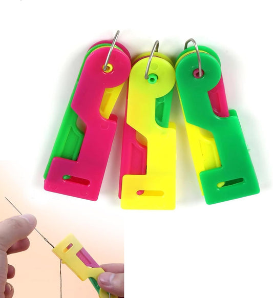 Automatic Needle Threader, DIY Hand Sewing Machine, Sewing Thread, for Embroidery, Cross Stitch Craft, 3PCS, (Random Color) (Asian, Packs, 3)