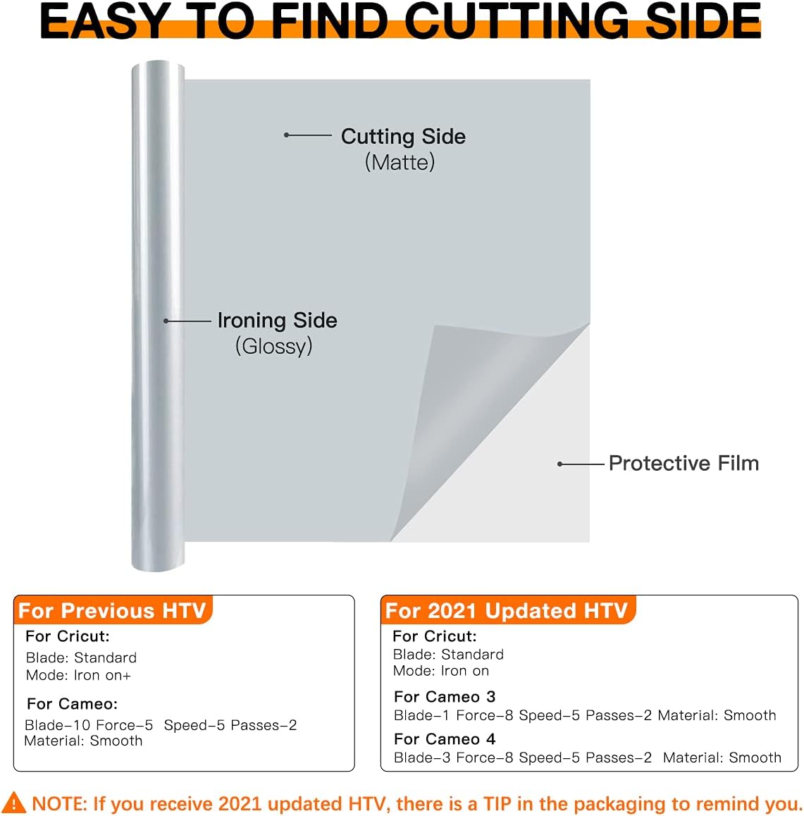 HTVRONT HTV Vinyl Rolls Heat Transfer Vinyl - 12" x 8ft Silver HTV Vinyl for Shirts, Iron on Vinyl for All Cutting Machine - Easy to Cut & Weed for Heat Vinyl Design (Silver)