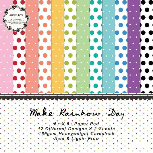 Pattern Paper Pad 6x6 - Spring Summer Brights Basics Spots Scrapbooking Card Making Craft, Single-Sided Scrapbook Premium Paper Collection, Cute Origami Paper Decoration Supplies – 24pcs