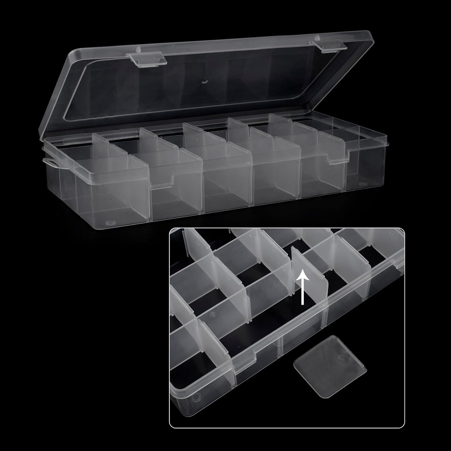 BLUE HANDCART Embroidery Floss Organizer, 1 Removable 18 Compartments Cross Stitch Thread Storage Box with 100 Plastic Embroidery Floss Bobbins, 1 Floss Winder and 1 Marker