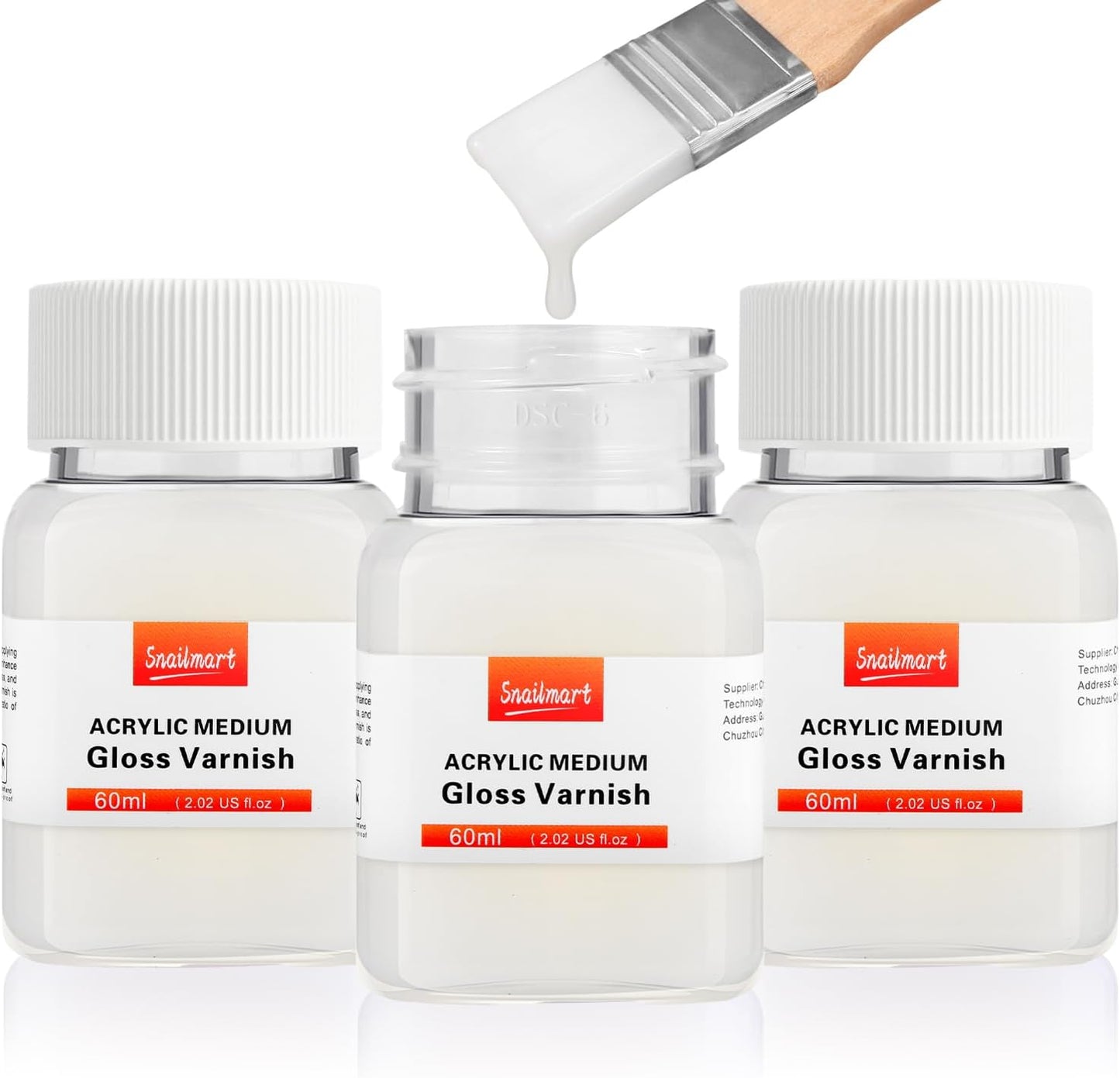 3Pcs Gloss Varnish for Acrylic Painting, 180ml Acrylic Varnish Clear Coat, Non-Yellowing, Non-Toxic for Artwork, Acrylics Paint, Suitable for Pro Artists, Hobby Painter