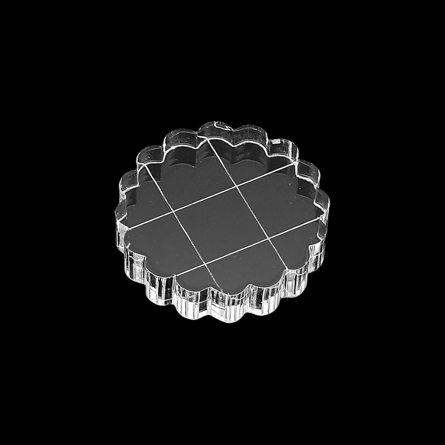 PATIKIL 1.4" Acrylic Stamp Block, 6Pcs Clear Stamping Block with Grid Lines Decorative Mounting Blocks Round for Scrapbooking DIY Crafts Card Making