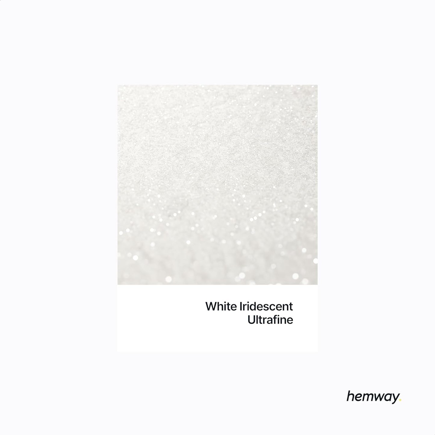 Hemway Polyurethane & Epoxy Glitter 100g Metallic Crystal Flake Additive for Halloween, Jewellery Making, Tumblers and Resin - Ultrafine (1/128" 0.008" 0.2mm) - White Iridescent