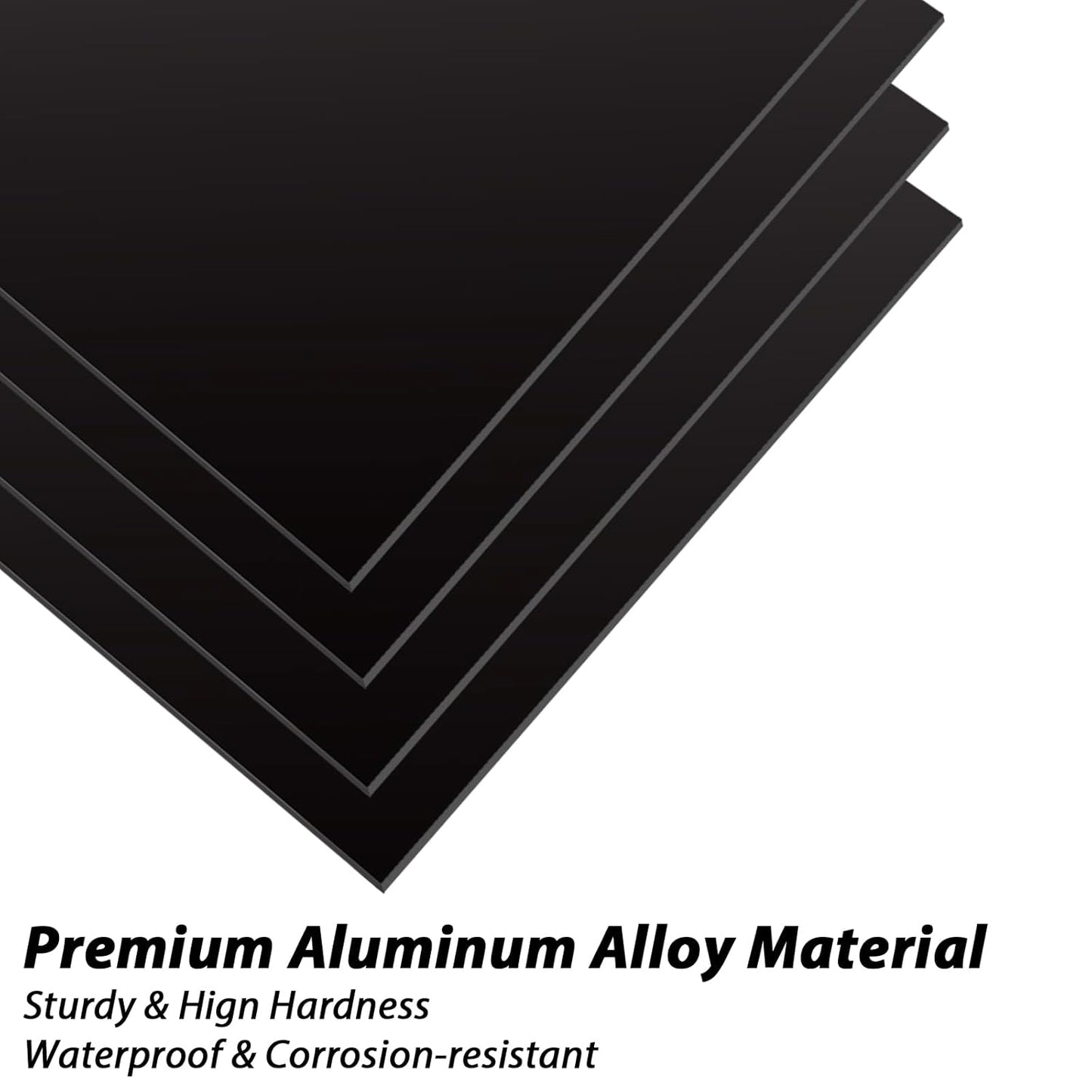 3 Pack 5052 Aluminum Sheet Metal 12 x 12 x 1/16 (0.06") Inch, 1.5 MM Thin Anodized Aluminum Metal Plates Aluminum Metal Sheets, Black Laser Engraving Blanks for Crafting Printing