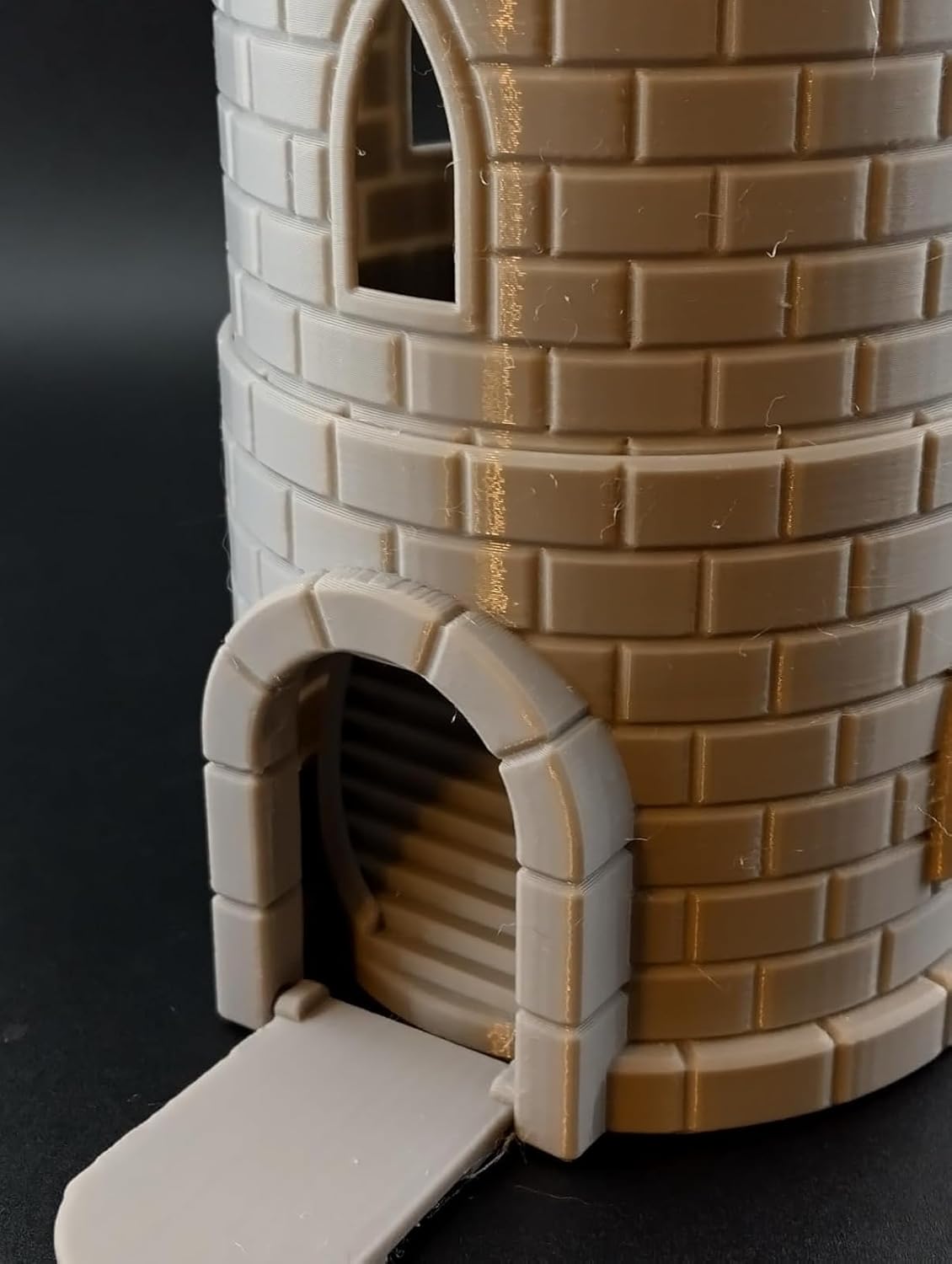 HAUTICO Collapsing Dice Tower and Little Town Houses Scene, Terrain Scenery for 20-28mm Miniatures Wargame, D&D Table Top Game Paintable (Tower Only Edition)