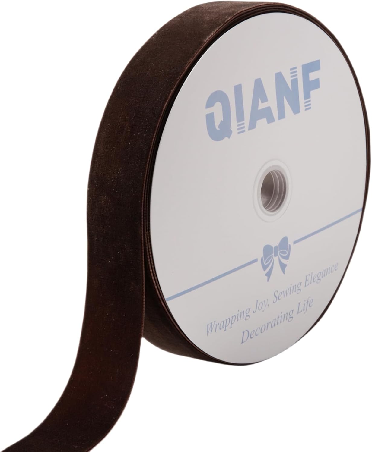 Vintage Brown Velvet Ribbon Chocolate Christmas Ribbon for Gift Wrapping Crafts Christmas Tree Ornaments Garland Decorations, 1-1/2 Inch X 25Yd