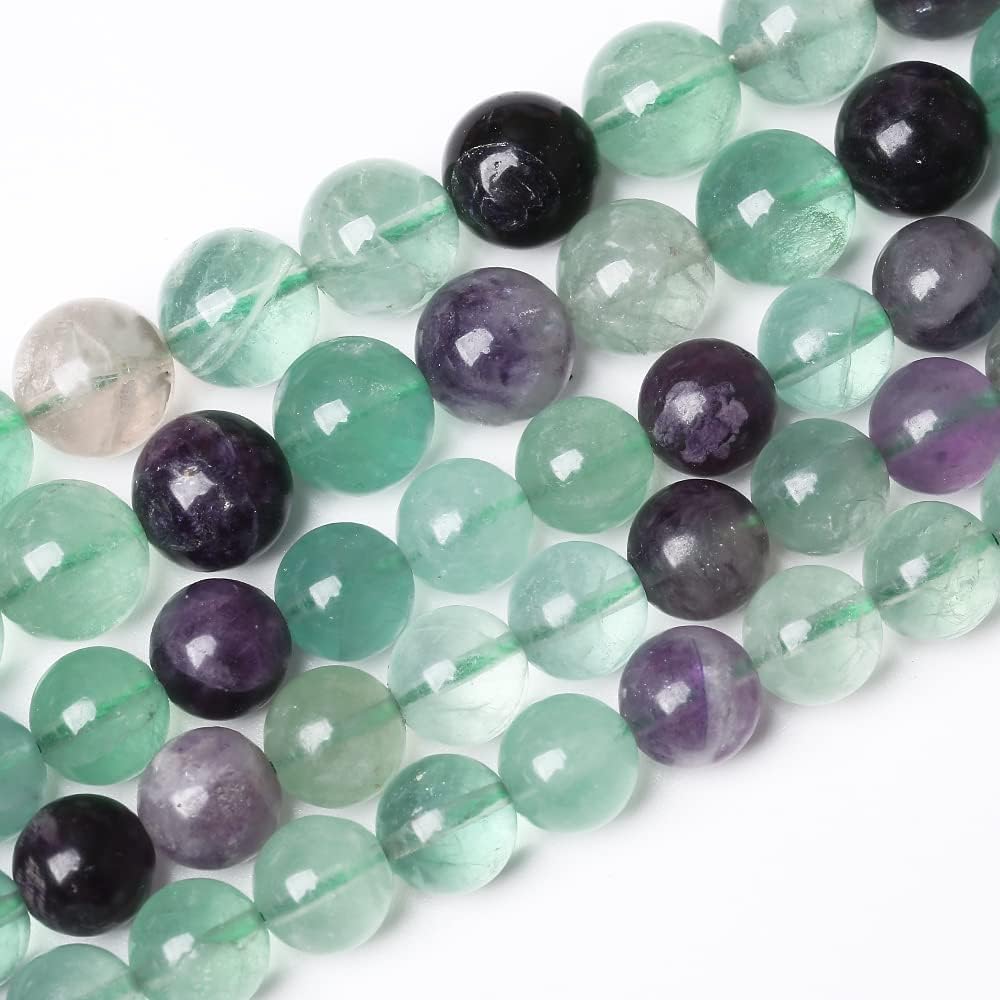 90pcs 4mm Natural Stone Beads Fluorite Gemstone Round Loose Beads for Jewelry Making DIY Bracelet Necklace 15"(Green Fluorite, 4mm)
