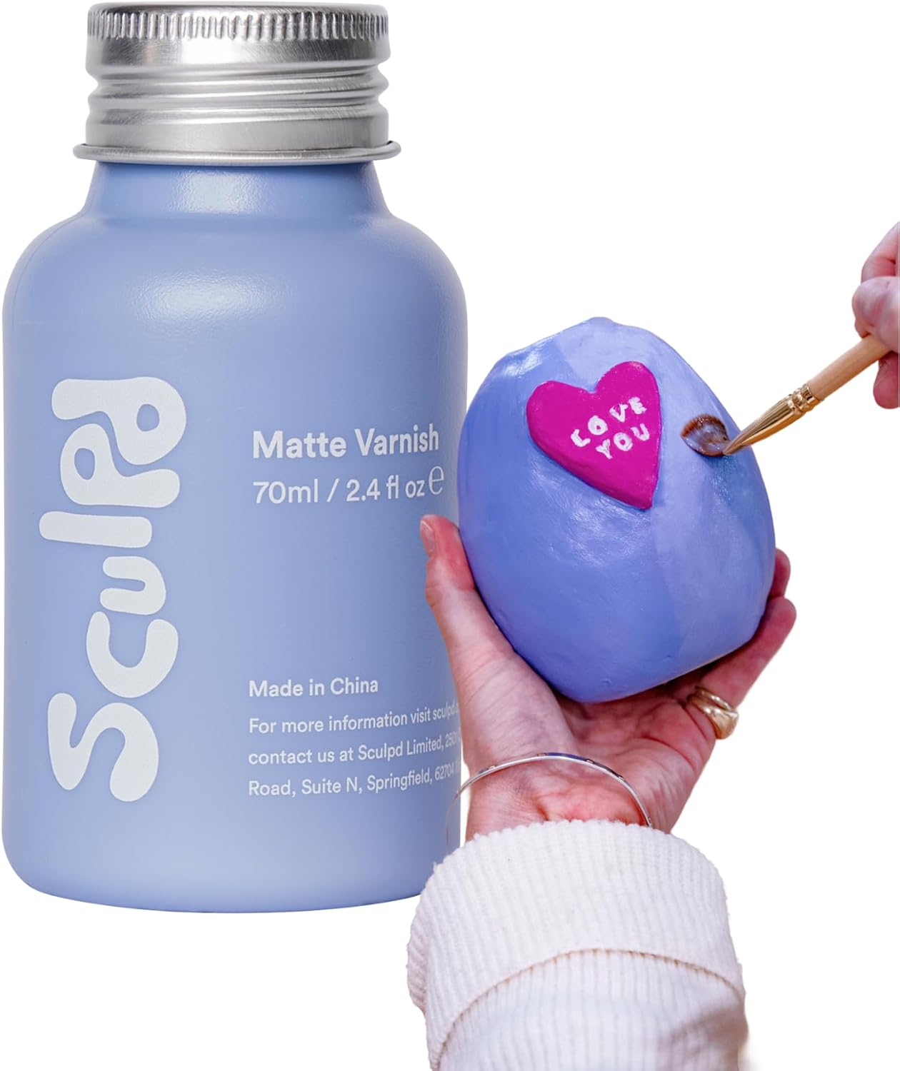 Sculpd Clear Glaze for Air Dry Clay and Acrylic Paint, Create Waterproof Pottery from Home, Scratch Resistant, Matte Varnish