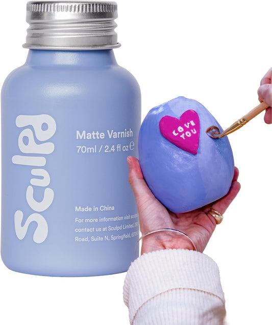 Sculpd Clear Glaze for Air Dry Clay and Acrylic Paint, Create Waterproof Pottery from Home, Scratch Resistant, Matte Varnish