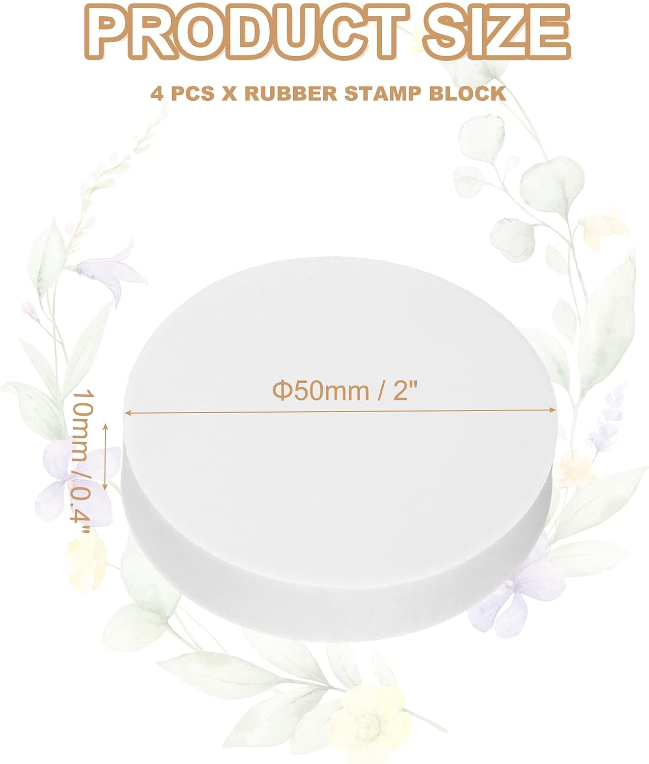 PATIKIL 4Pcs 2" Rubber Carving Blocks, Soft Linoleum Art Carving Block Round Crafts Stamp Making for Printmaking Stamps Carving Supplies, White