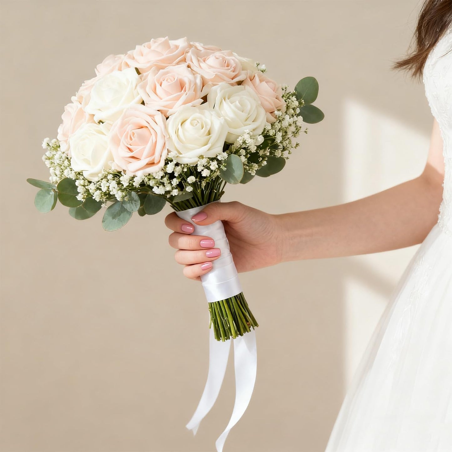 Artificial Flowers Foam Fake Roses 25pcs Mix Colors Roses with Stems for Home Decor DIY Wedding Bouquets Party Bridal Shower Centerpieces Faux Flower Arrangements Tables Decorations