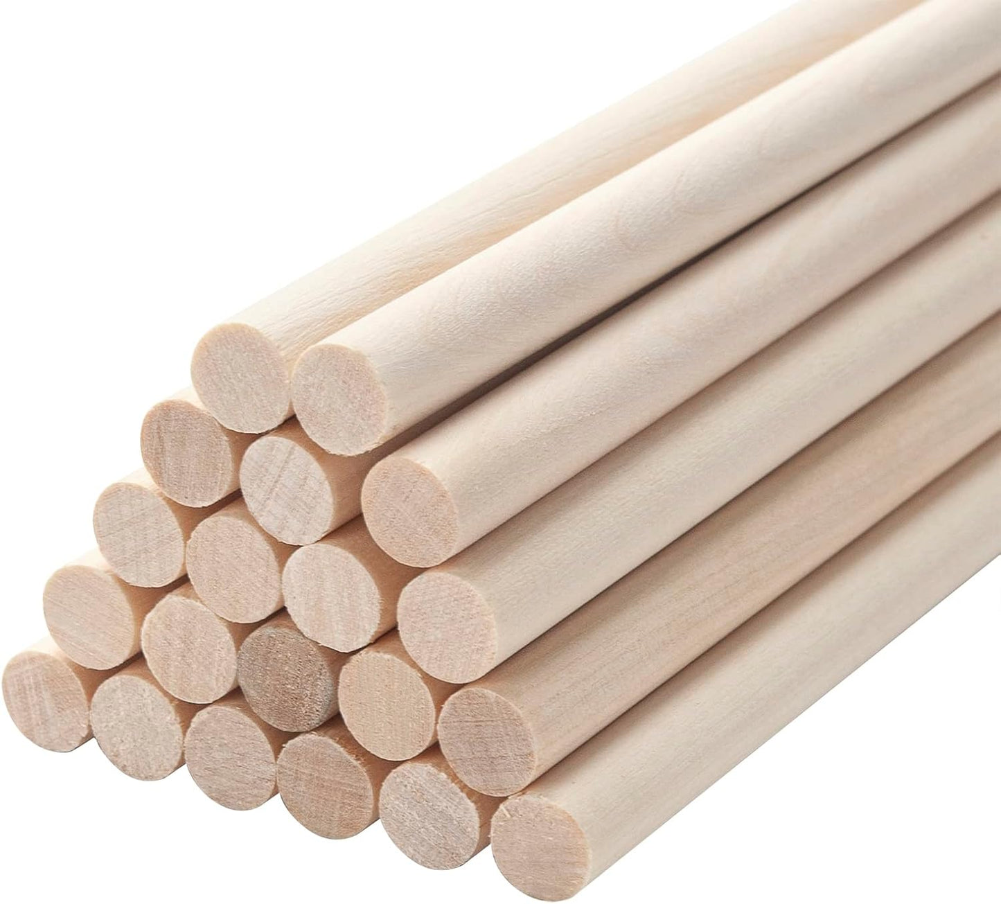 Wooden Dowels Wooden Sticks for Crafts, 1/4 x 12 Round Wood Dowel Rods, 20PCS Wood Sticks for Crafts, Lollipops and Tiered Cakes, Small Unfinished Hardwood Sticks for Crafting, Photo Booth Props