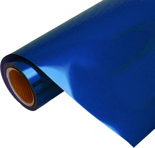 Threadart Metallic Foil Royal Blue Heat Transfer Vinyl Film | Custom Cut Roll 20" Wide by The Yard | Compatible with Venture Explore and Maker, Silhouette Cameo, & Large Format Cutters