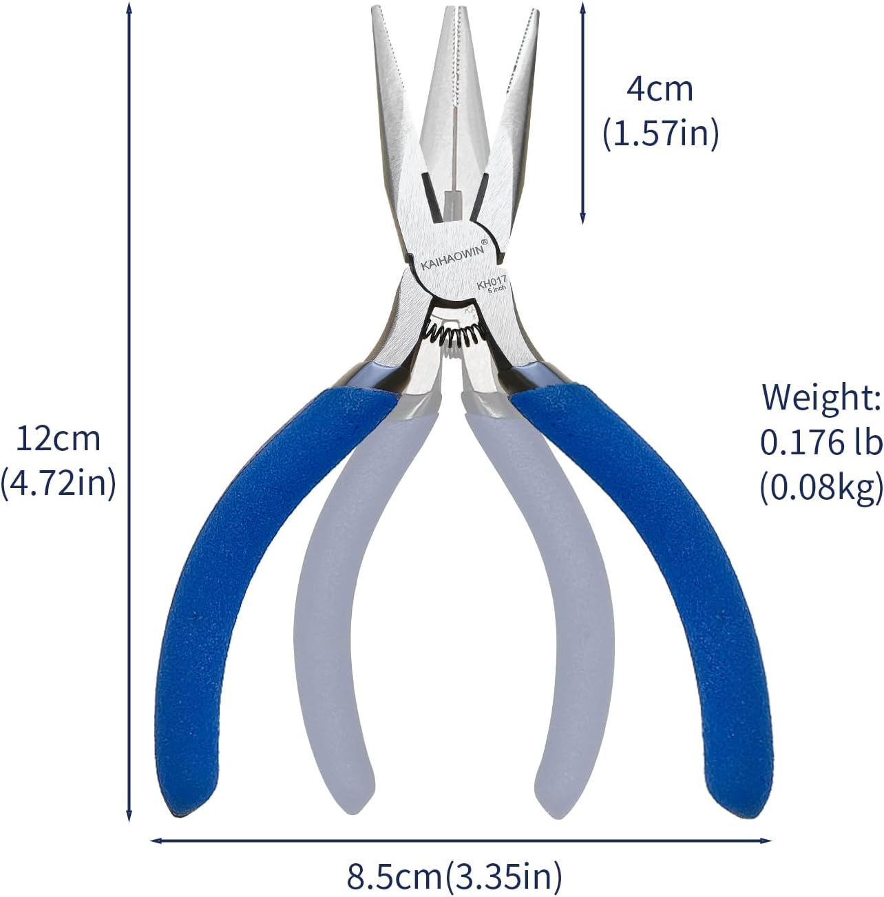 KAIHAOWIN Mini Needle Nose Pliers 5"-5 Pack KAIHAOWIN Small Long Nose Pliers with Wire Cutters, Spring Loaded Thin Needle Nose Pliers, Precision Pliers Set for Crafts/Jewelry Making/Tiny Project