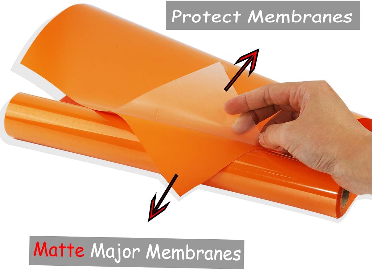 guangyintong Heat Transfer Vinyl Orange HTV Rolls, 12" x 10ft Orange Iron on Vinyl for T-Shirts, Matte Surface Orange HTV Vinyl for All Cutter Machine Easy to Cut & Weed for Heat Vinyl DIY Design