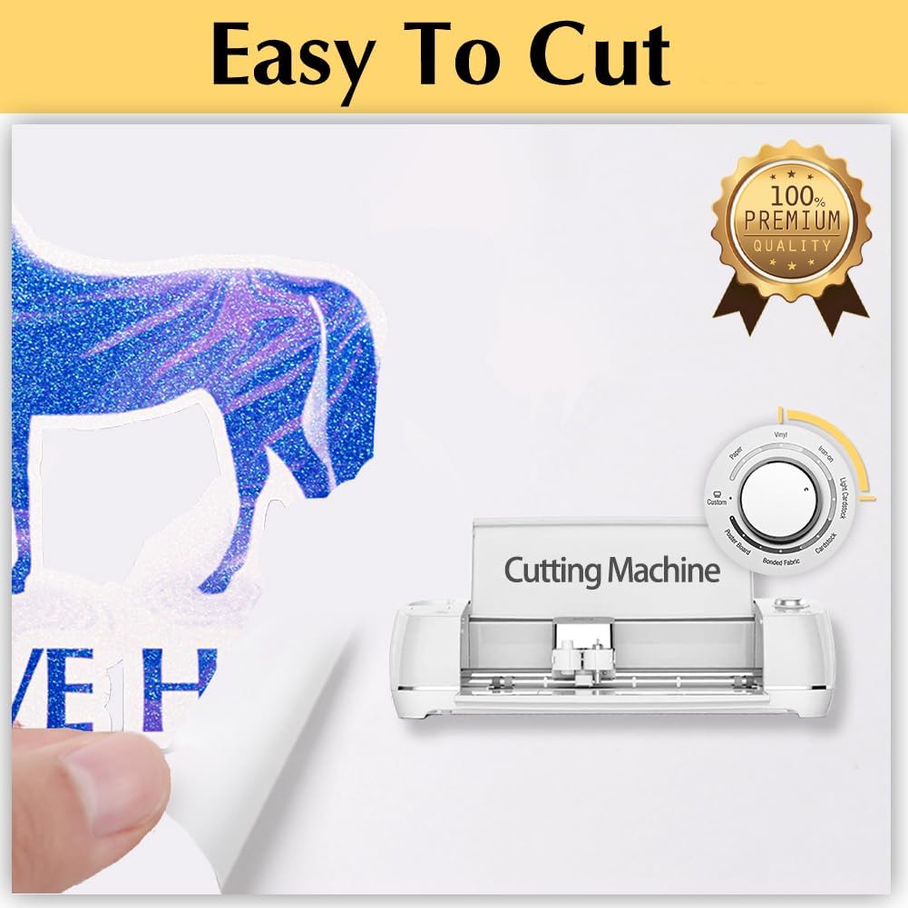 TransOurDream Glitter 2.0 Heat Transfer Paper for Inkjet Printer (20 Sheets, 8.5x11'') Printable Heat Transfer Vinyl for T Shirts Iron on Transfers for Light & Dark Fabrics(TOD-GL2-20)