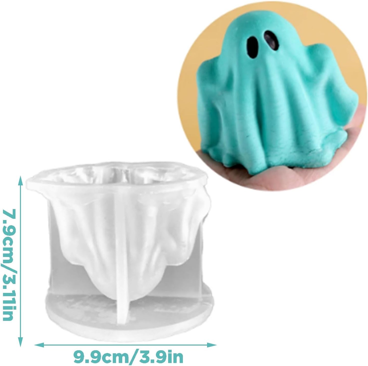 Halloween Ghost Candle Silicone Mold DIY 3D Scented Candle Making Wax Mould Gypsum Ornament Resin Soap Chocolate Mold Home Decor