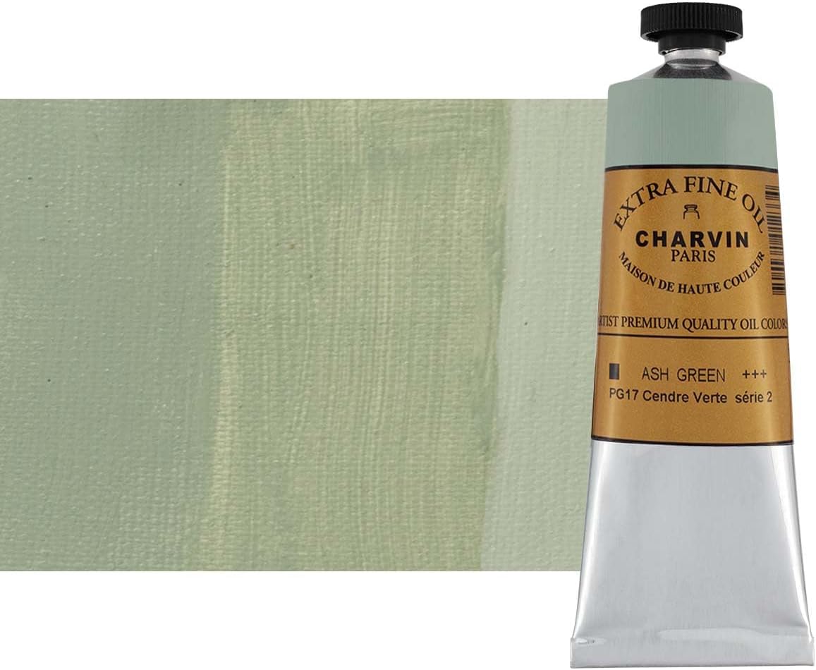 Charvin Extra Fine Oil Paint, Ash Green 60 ml - Triple-Milled, Rich Texture, Poppy Oil-Based, Light-Fast, Handmade, Archival Quality