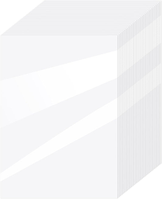 Clabby 36 Sheets Holographic Sticker Paper A4 Vinyl Sticker Paper Self Adhesive Waterproof Transparent Film, 11.7 x 8.3 inches(Clear)