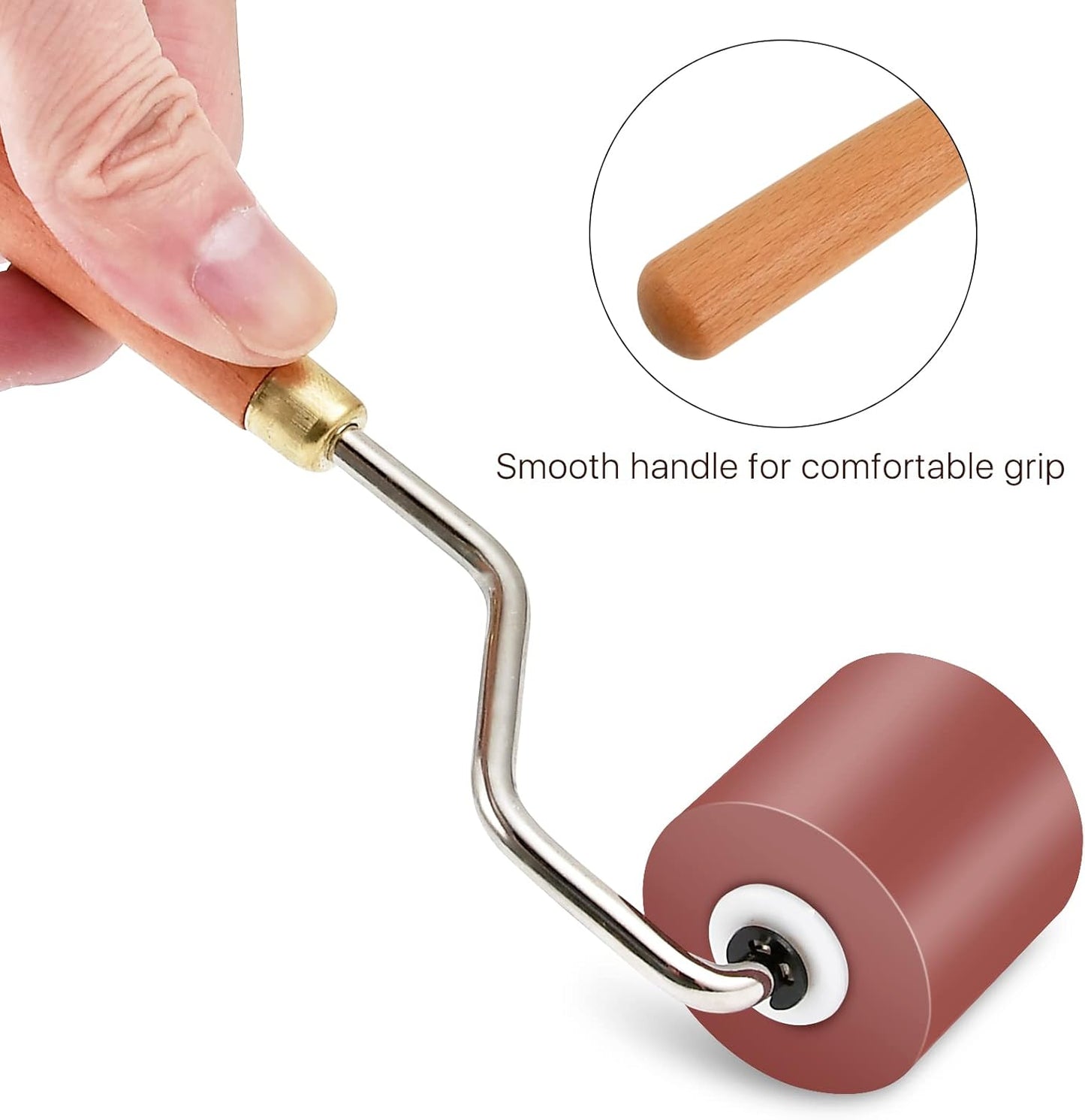 Milkary Rubber Rollers Brayer, 3 Pcs Brayer Ink Roller with Comfort Grip for Print, Craft Stamping Brayers, Stamping Tools