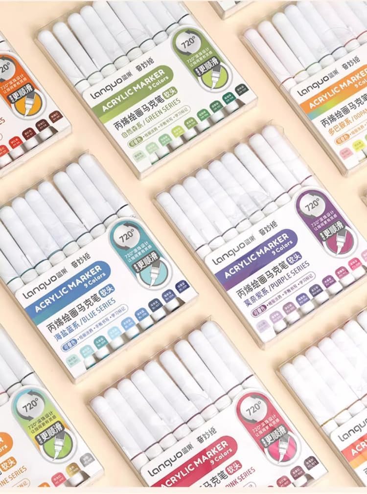 Acrylic Paint Marker 126 Colors Single Tip Soft Brush Pens Ideal for Coloring Books, Canvas, Wood, Stone, Egg and DIY Crafts