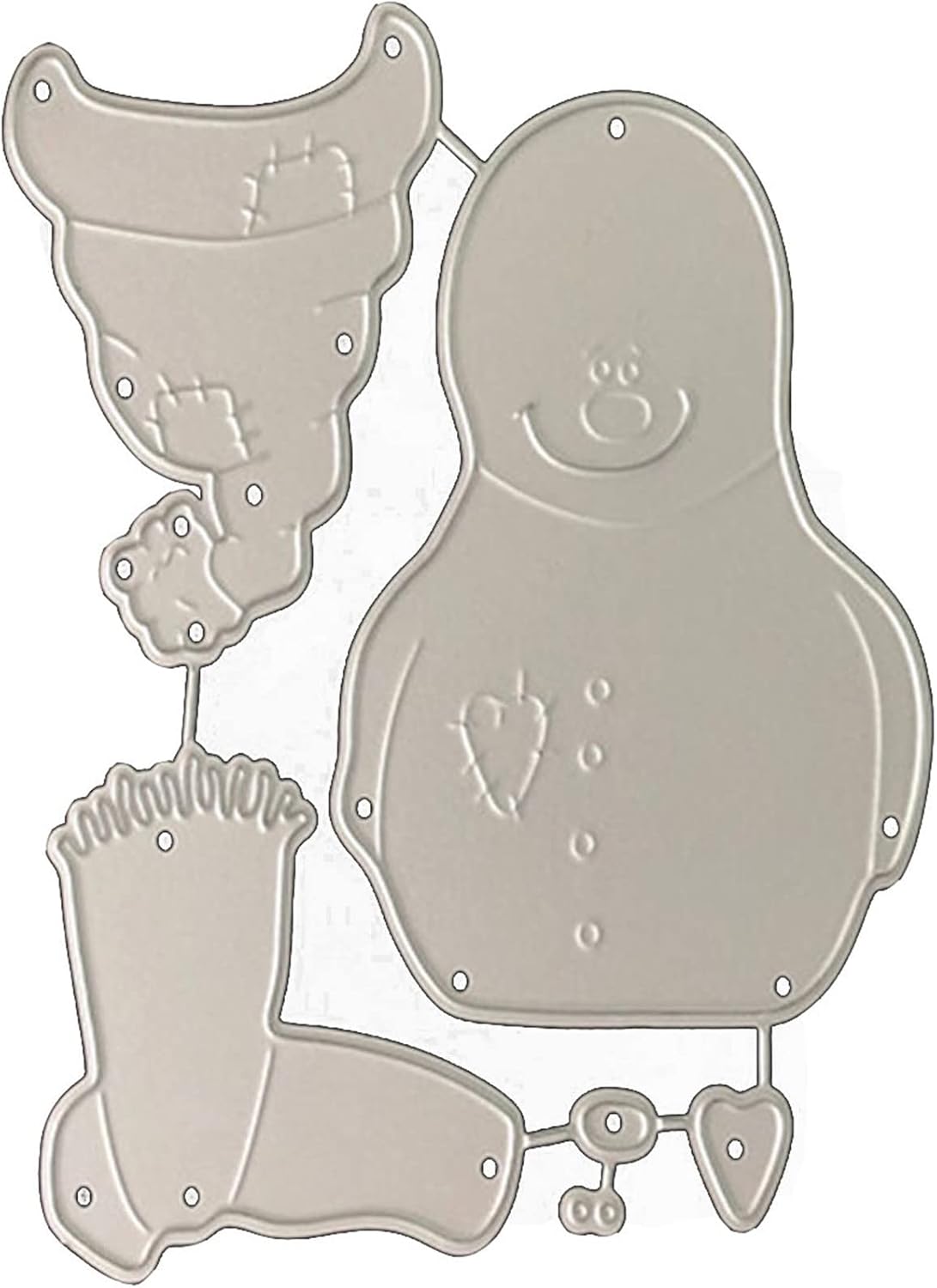 Metal Cutting Dies DIY Merry Christams Embossing Stencil Template Scrapbooking Card Making Mold Photo Album Arts Crafts Tools(6 Pcs Snowman-9.4x6.2cm)