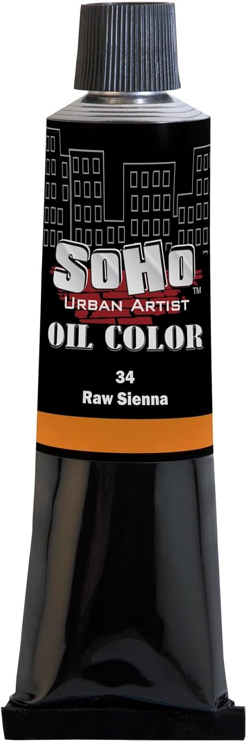 Soho Urban Artist Oil Paint - Raw Sienna, 170 ml Tube - Best Valued Oil Colors for Painting, Excellent Pigment Load