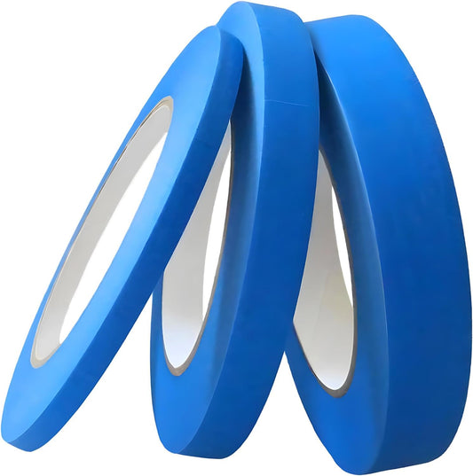 Blue Painters Tape 1/4" 1/2" 3/4" x 60 Yard - Multi Size Pack - Multi Surface Use - 3 Rolls
