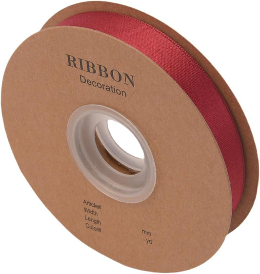 Double Side Satin Ribbon, Continuous 20 Yards,Use for Craft Bows Bouquet, Gift Wrapping, Wedding Decoration, Floral Arrangement (Burgandy, 5/8 inch)