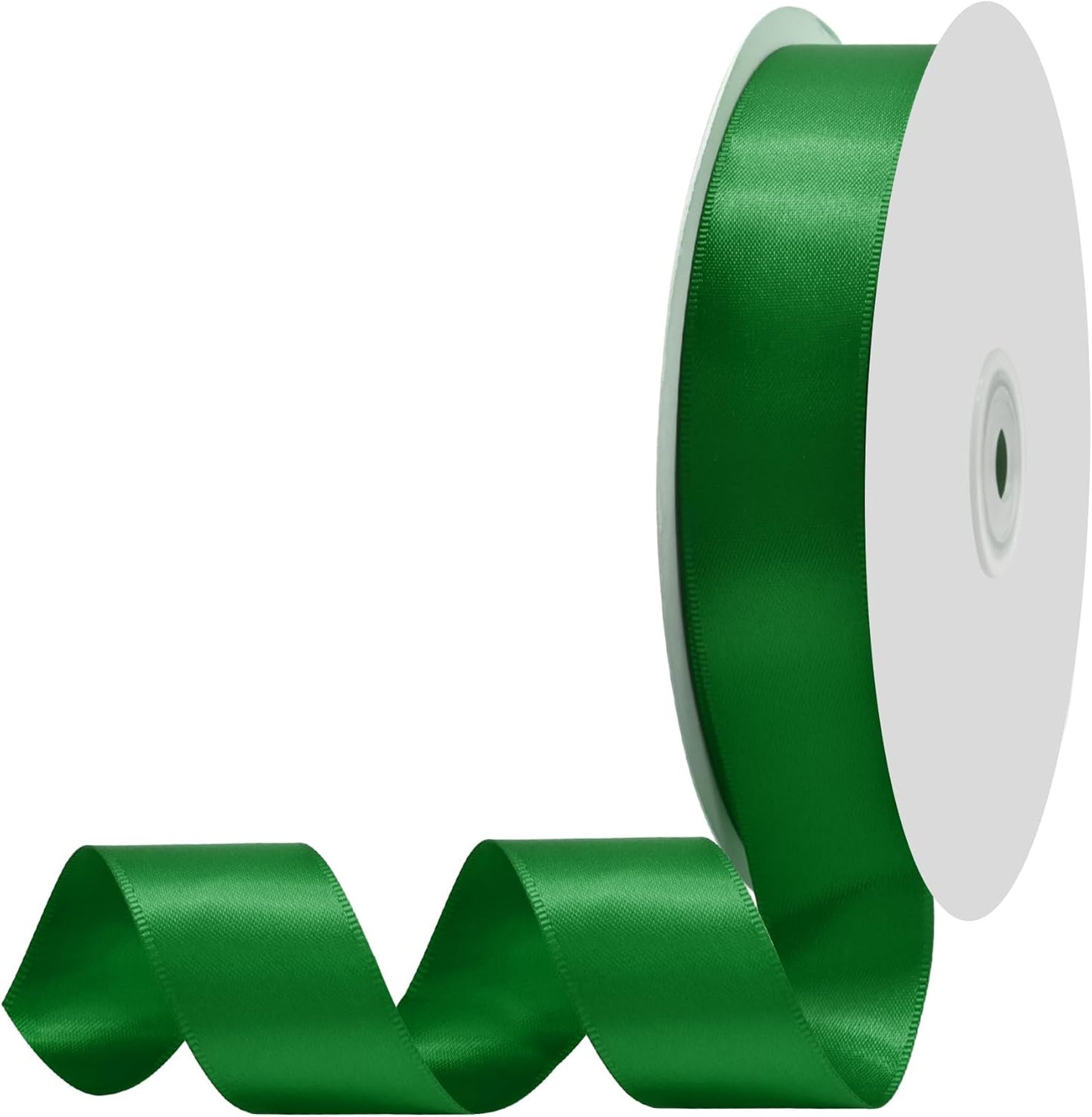 Forest Green Satin Ribbon 1" X 50 Yards Solid Color Double Faced Ribbons Perfect for Crafts Wedding Decor Bow Making Arts Sewing and More