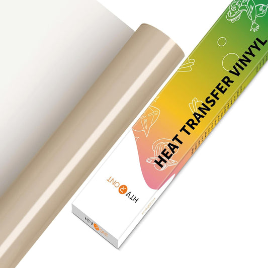 HTVRONT HTV Vinyl Rolls Heat Transfer Vinyl - 12" x 5ft Camel HTV Vinyl for Shirts, Iron on Vinyl for All Cutter Machine - Easy to Cut & Weed for Heat Vinyl Design (Camel)