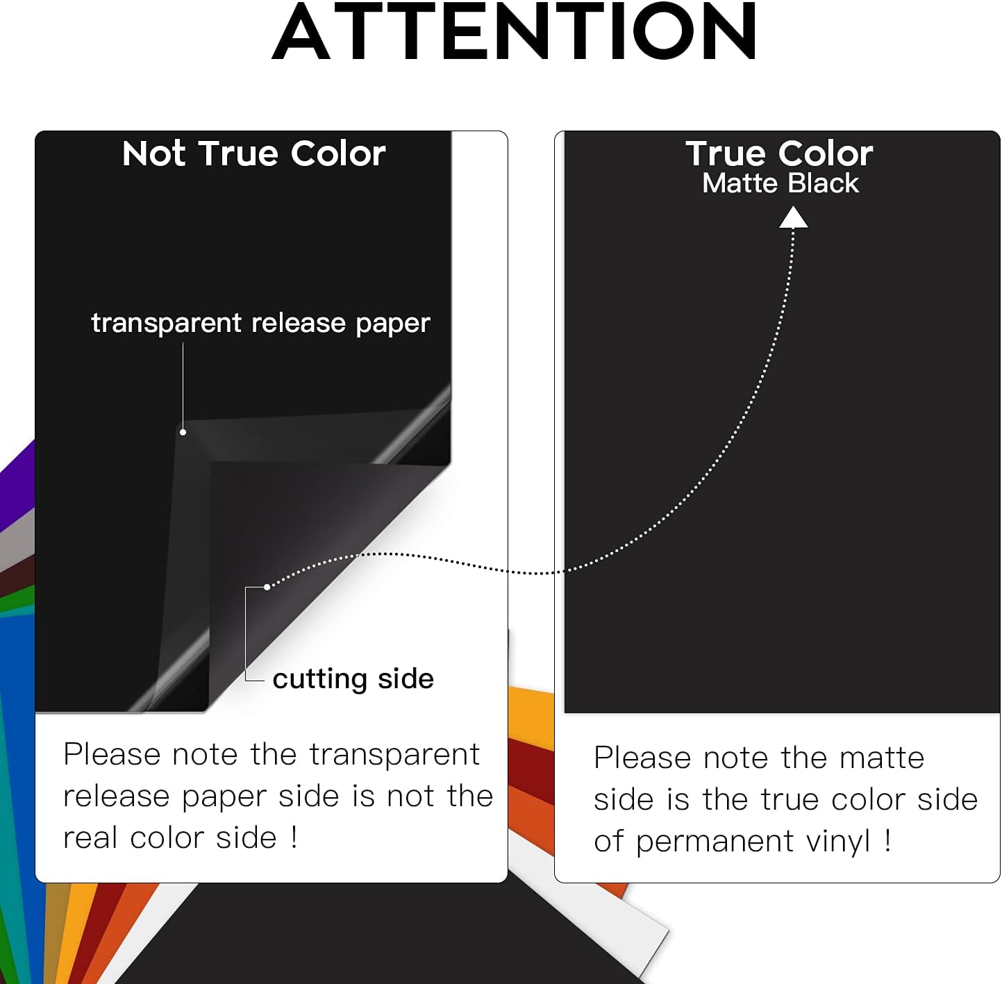 HTVRONT Black Permanent Vinyl, 12 Pack Black Vinyl for Cutting Machine - 10 Permanent Sheets 12" x 12"& 2 Transfer Tape Sheets for Party Decoration, Sticker, Craft Cutter, Car Decal (Matte)