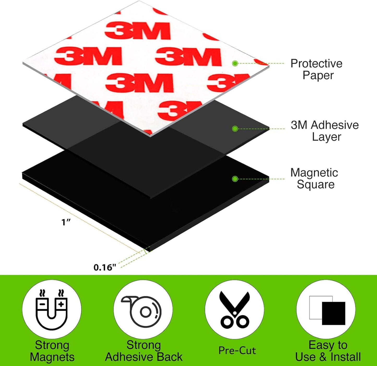2 Rolls Magnetic Tapes with 3M Adhesive Backing, 6.5FT X 0.6" W x 2 Pack Flexible Magnet Strips for DIY Crafting