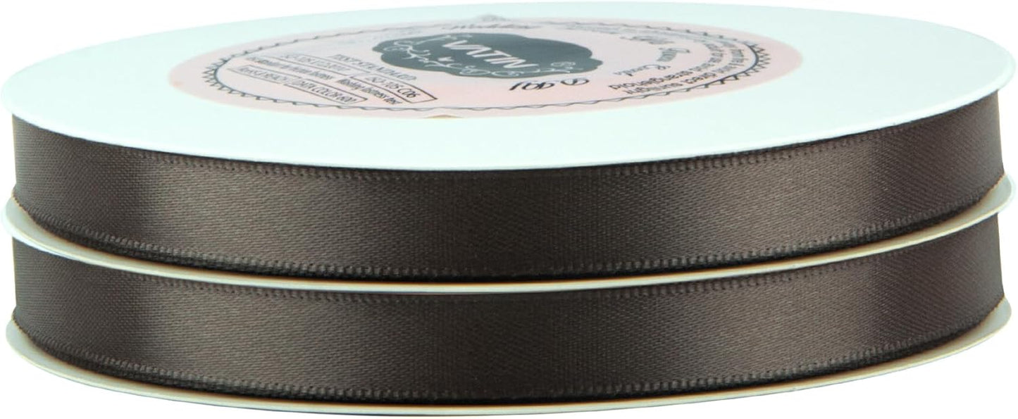 VATIN Double Face Dark Olive Satin Ribbon 3/8" Continuous 50 Yards,Dark Olive Polyester Fabric Ribbon use for Bows Bouquet, Gift Wrapping, Floral Arrangement Wedding Decoration