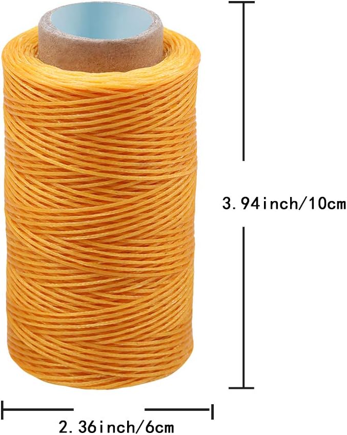 284 Yards Waxed Thread, 210D Heavy Duty Upholstery Wax Thread for Leather Sewing,0.8mm Flat Waxed Linen Cord for Bookbinding/Shoe Repairing/Leather Projects