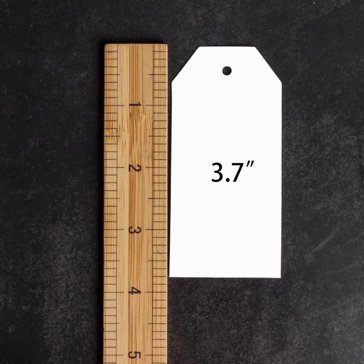 200PCS Paper Gift Tags with String, 3.7"x1.8"Blank Hangtags for DIY Arts and Crafts Wedding Holiday Present (White)