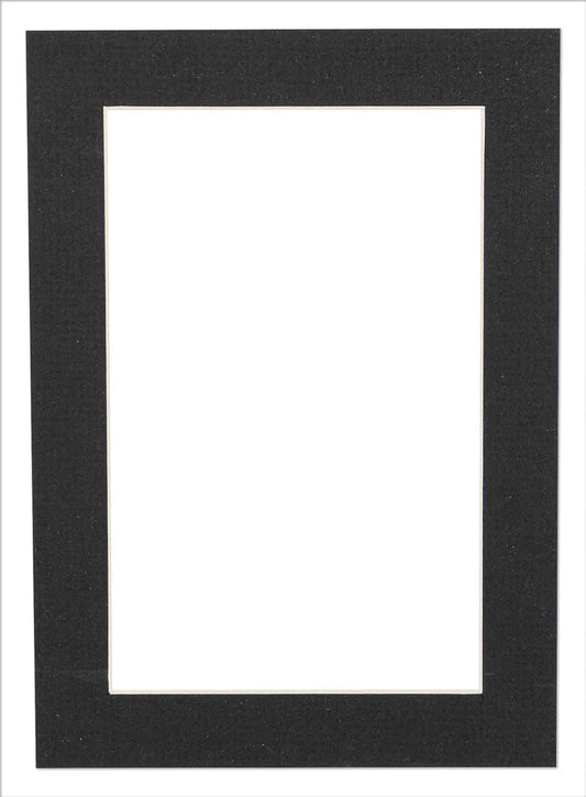 8x10 Mat Bevel Cut for 5x8 Photos - Acid Free Textured Black Precut Matboard - For Pictures, Photos, Framing - 4-ply Thickness