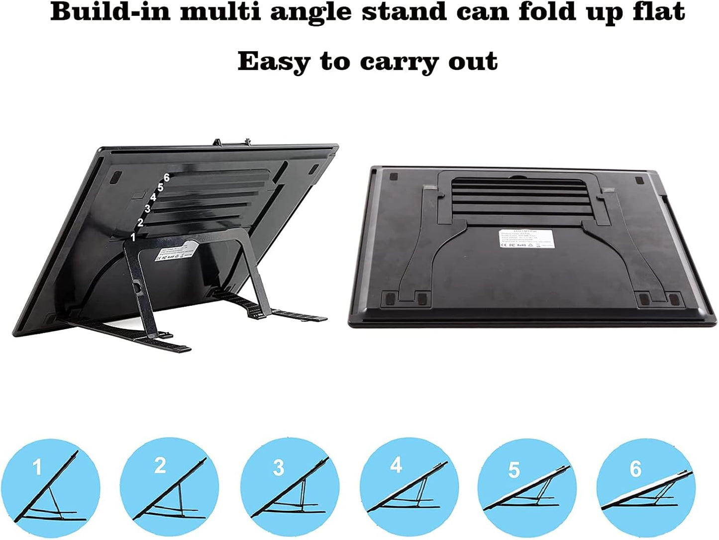 Rechargeable A3 LED Light Pad with Carry Bag, Adjustable Brightness Light Box with 3 Colors, Built-in Stand, 2500mAh Battery, Magnetic Clip, Light Board for Tracing Diamond Painting Sketching