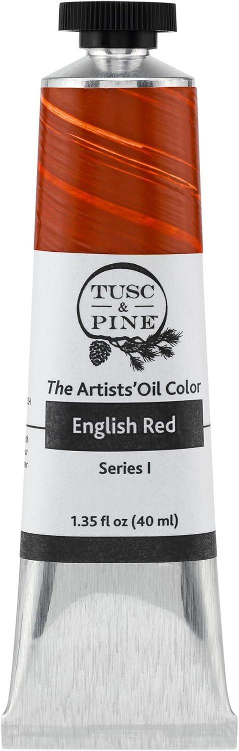 Tusc & Pine Artist Oil Paint - English Red, 40 ml, Non-Yellowing, Rich & Creamy Consistency, Maximum Pigment Load, Small Batch Milled Oil Paints Made in the USA for Professional Artists