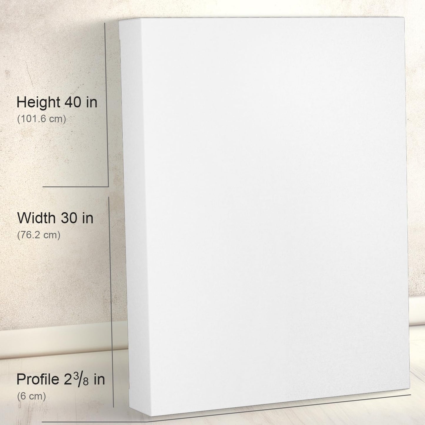 PHOENIX 30x40 Inch Museum Canvas - 2 3/8 Inch Thick Porfile Deep Large Stretched Canvas for Painting 1 Pack 100% Cotton 11 Oz. Gesso Primed White Blank Professional Canvas Oil & Acrylic Paints