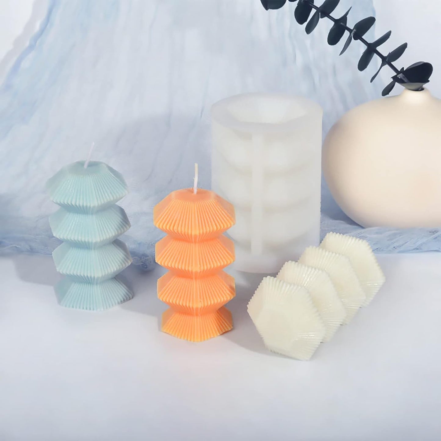 Flower Candle Mold - Cylinder & Irregular Shapes - 3D Silicone Mold for Resin Candle Making