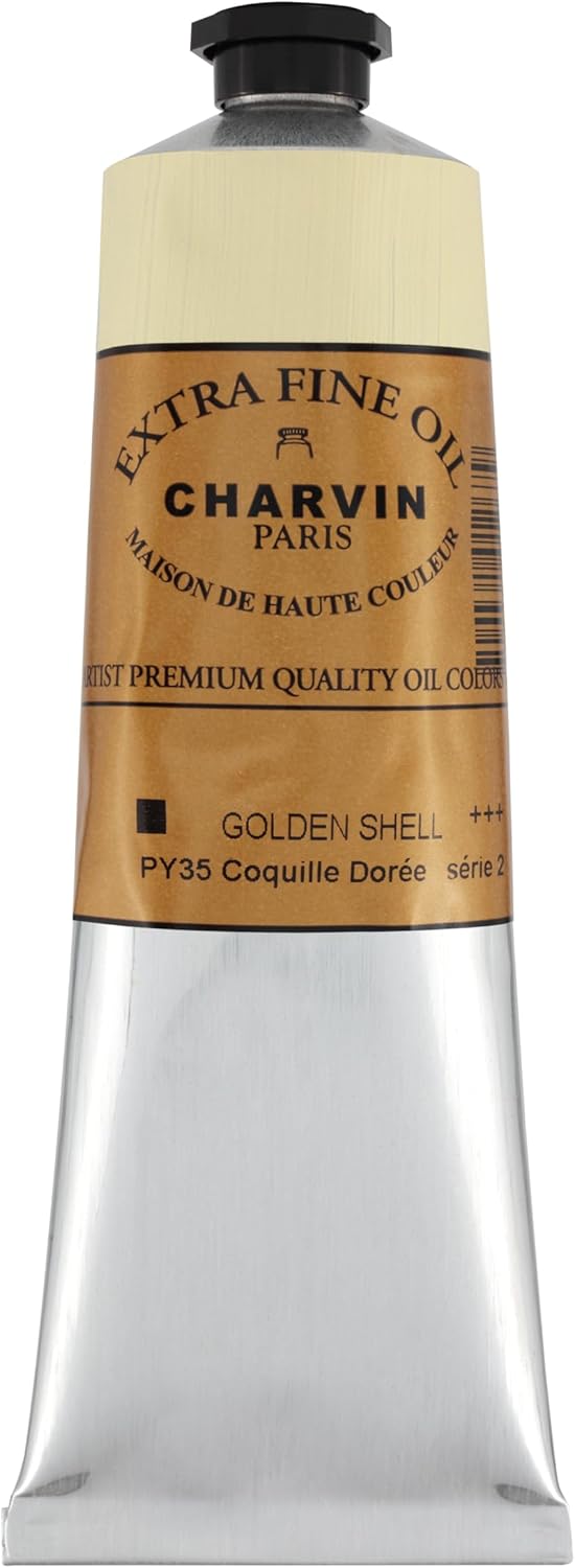 Charvin Extra Fine Oil Paint, Golden Shell 150 ml - Triple-Milled, Rich Texture, Poppy Oil-Based, Light-Fast, Handmade, Archival Quality